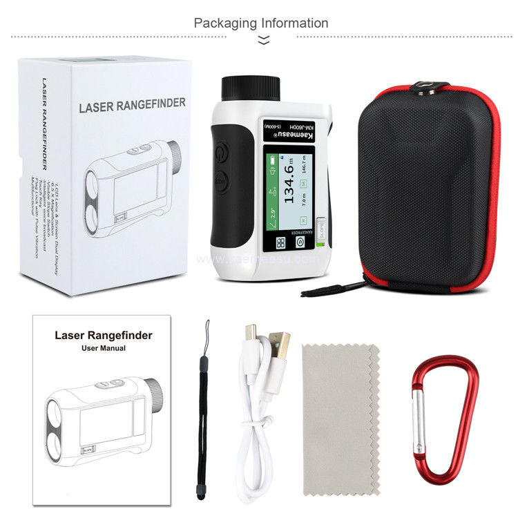 kaemeasu USB الشحن غولف مقياس المدى الشاشة الكبيرة ليزر مقياس المدى منحدر مفتاح قفل العلامة J1500