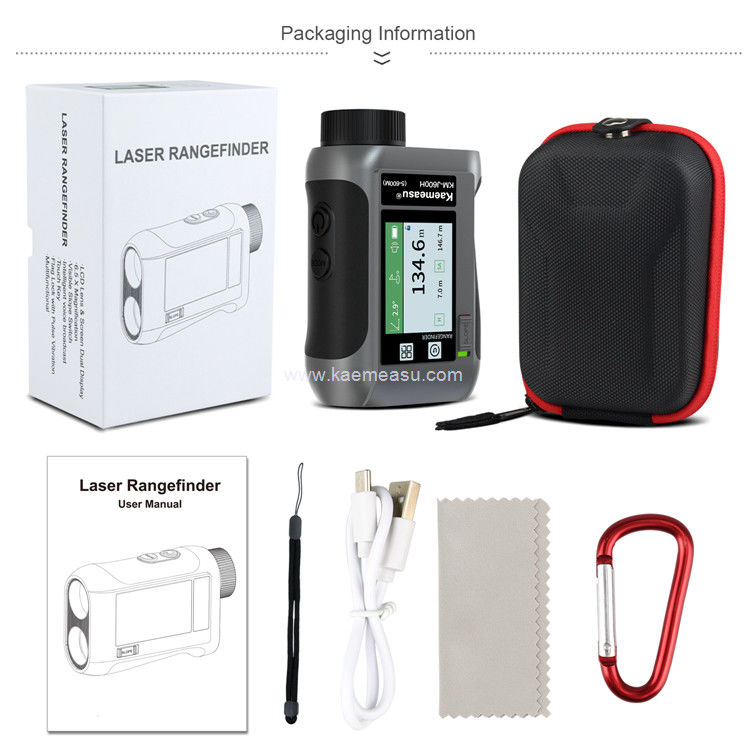 kaemeasu USB الشحن غولف مقياس المدى الشاشة الكبيرة ليزر مقياس المدى منحدر مفتاح قفل العلامة J1500