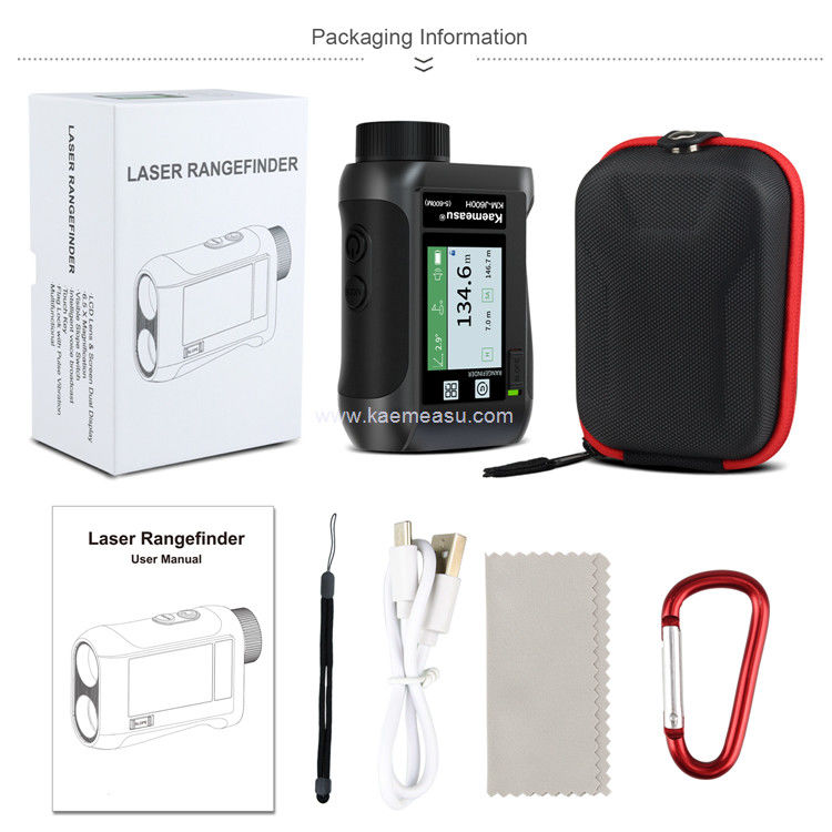 kaemeasu USB الشحن غولف مقياس المدى الشاشة الكبيرة ليزر مقياس المدى منحدر مفتاح قفل العلامة J1500