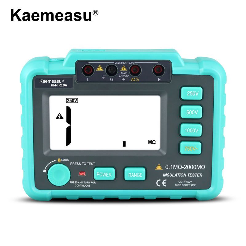 kaemesau 1999 Count Display عازل المقاومة 250V 500 V 1000 V حماية الإفراط الرقمي عازل المقاومة IR10A