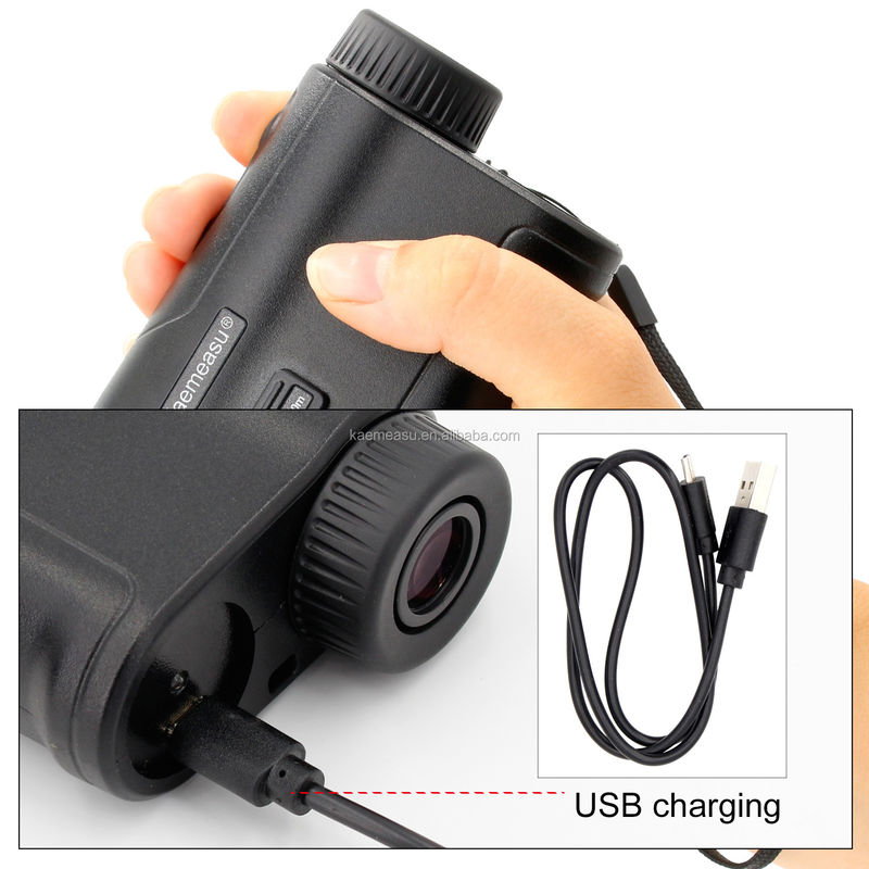 تلسكوب ليزر مقياس مسافة محمول USB شحن ليزر مقياس المسافة غولف أحادية العين مطاردة مقياس مسافة 600M / 656Yd