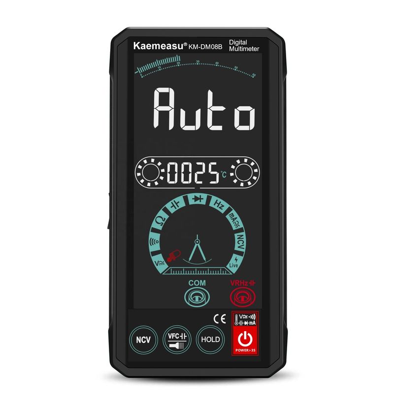 عدّاد صوت ذكي آلي متعدد الألوان LCD Display NCV ture rms عدّاد متعدد الألوان ذكي 1000 فولت عدّاد متعدد الألوان رقمي