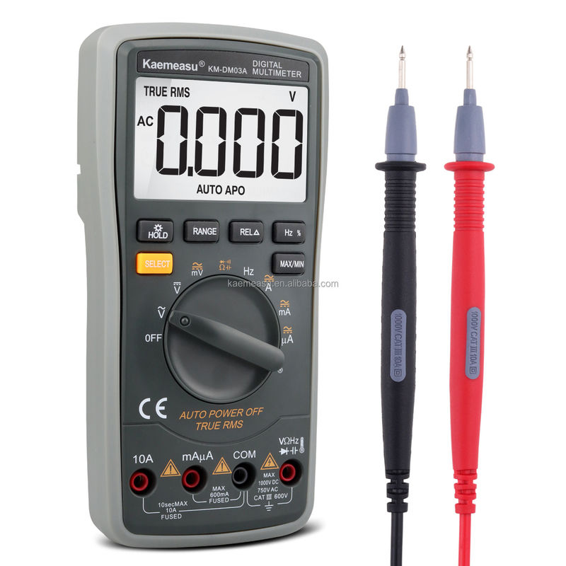 اختبار متعدد مكافحة الحرق عالي الدقة 6000 الحسابات المدى التلقائي Diode Ture RMS اختبار مقاومة الجهد الكهربائي الملمترات