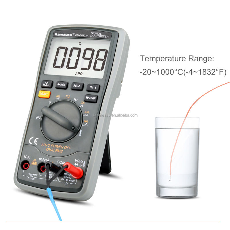 اختبار متعدد مكافحة الحرق عالي الدقة 6000 الحسابات المدى التلقائي Diode Ture RMS اختبار مقاومة الجهد الكهربائي الملمترات