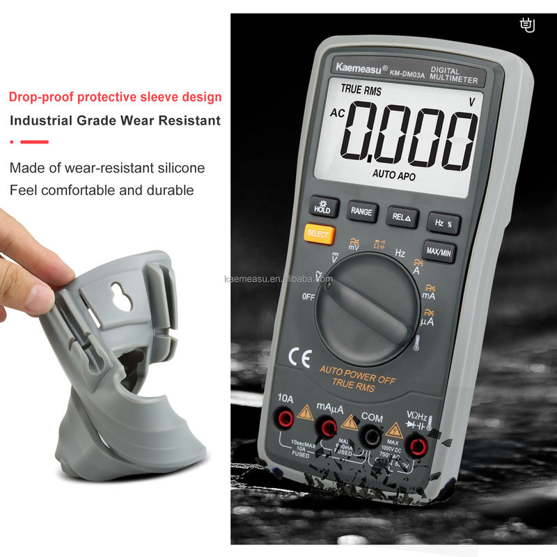 اختبار متعدد مكافحة الحرق عالي الدقة 6000 الحسابات المدى التلقائي Diode Ture RMS اختبار مقاومة الجهد الكهربائي الملمترات
