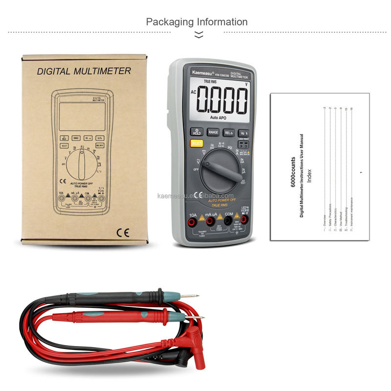 03B المعدات الرقمية المهنية DC AC الجهد الحالي المقاومة الحقيقية RMS LED Diode Test Auto Range Universal Meter