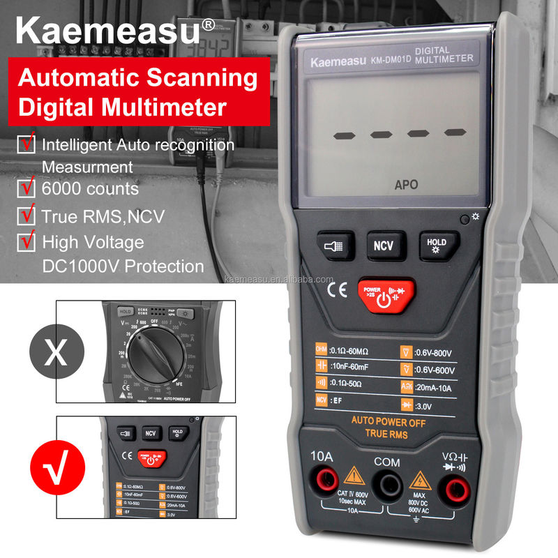 OEM ODM Smart Multimeter 6000 Counts الكهربائي المقعد المعدل المعدل المعدل المعدل المعدل المعدل المعدل المعدل المعدل