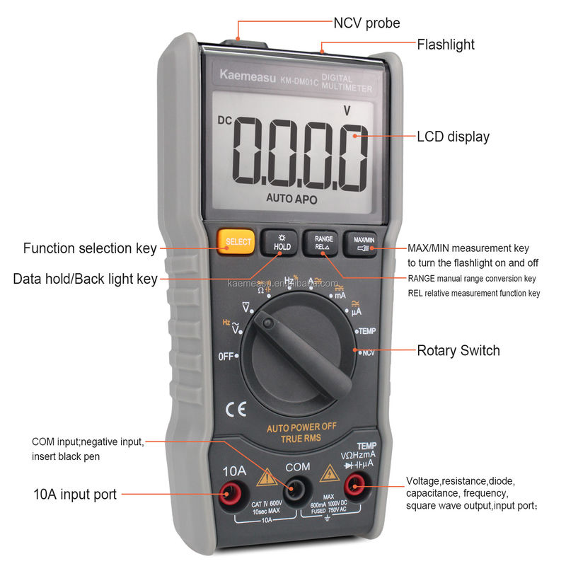 OEM ODM الجهاز الرقمي متعدد الاختبار T-rms الالكتروني المليمترا Ncv أوم هرتز الاختبار avometer ميني المليمترا المحمول للبيع