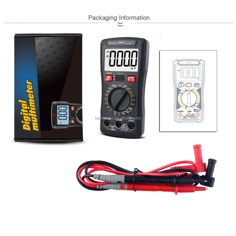 عدة وظائف الرقمية المعدات المتعددة المصغرة لقياس المقاومة والاستمرارية 200mV-1000V 40-40mF