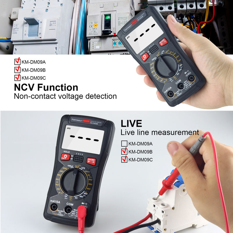 عدة وظائف الرقمية المعدات المتعددة المصغرة لقياس المقاومة والاستمرارية 200mV-1000V 40-40mF