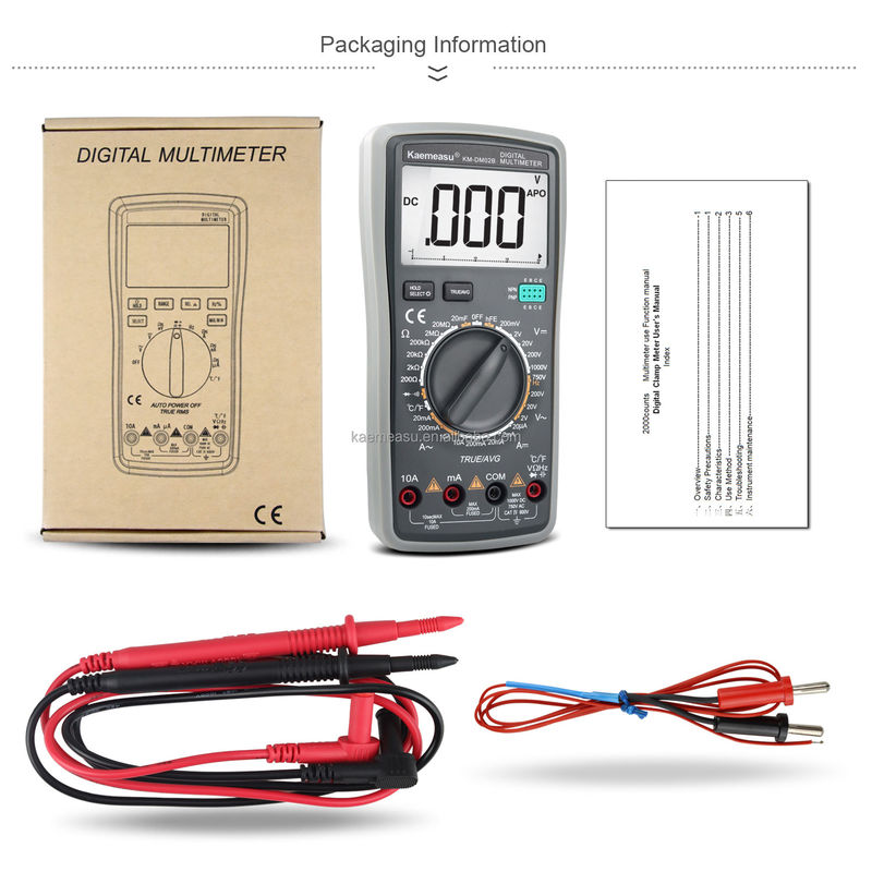 أجهزة متعددة المقاييس الرقمية للسيارات NCV TRMS مقياس الجهد المقعد Diode Test Continuity Buzzer Multimetro Smart