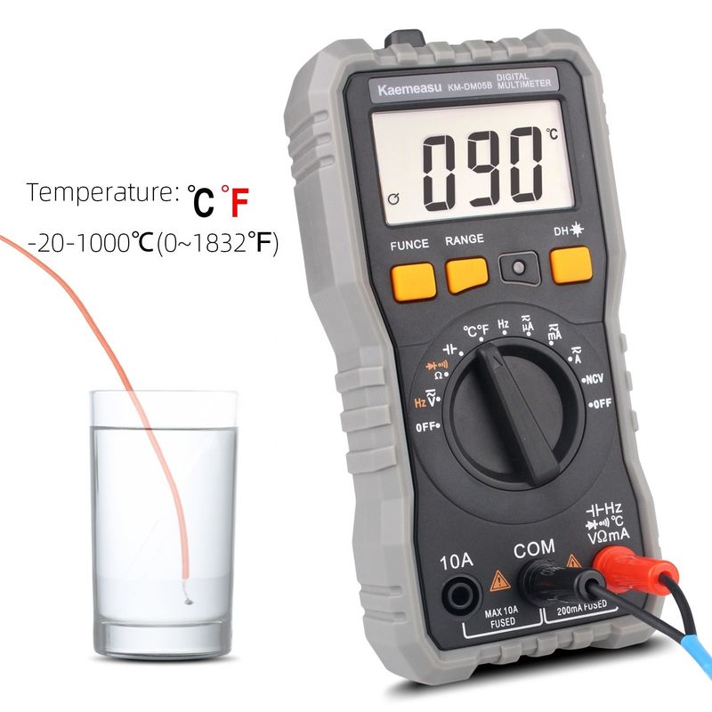 ملمتر رقمي مصغر DC/AC Ammeter Voltage Current Ohm Temperature T-rms عالية الدقة الكهربائي الملمتر الرقمي