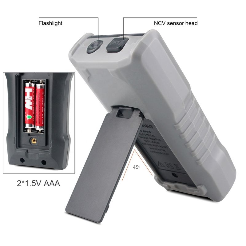 مكافحة الحروق الكهربائية متعددة المقاييس True-rms Ncv Ohm Hz Tester ذكي الرقمية متعددة المقاييس مع المسبار الحرارة