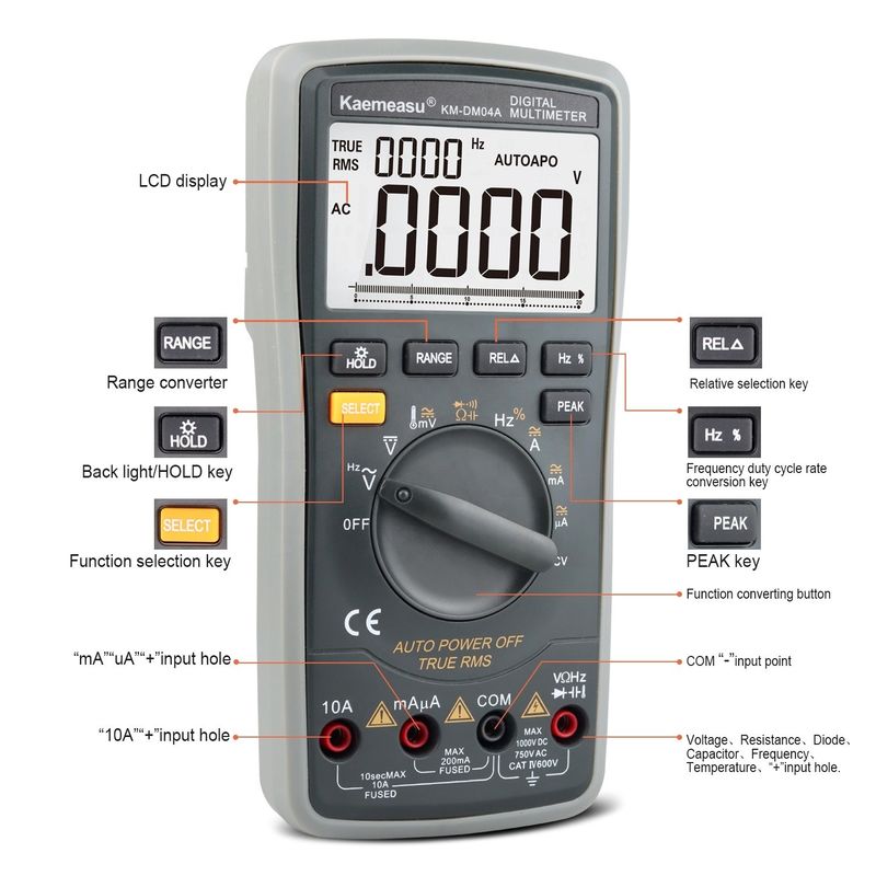 أجزاء ABS الكهربائية 04A OEM ODM مجموعة السيارات معدات المختبر الذكية متعددة الاختبارات DC/AC 20000 العد المعدات الرقمية