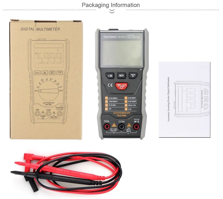 أجهزة متعددة المدى التلقائية 3 5/6 أرقام DC/AC True-rms Digital Multimeter مع Ncv Multimeter Tester
