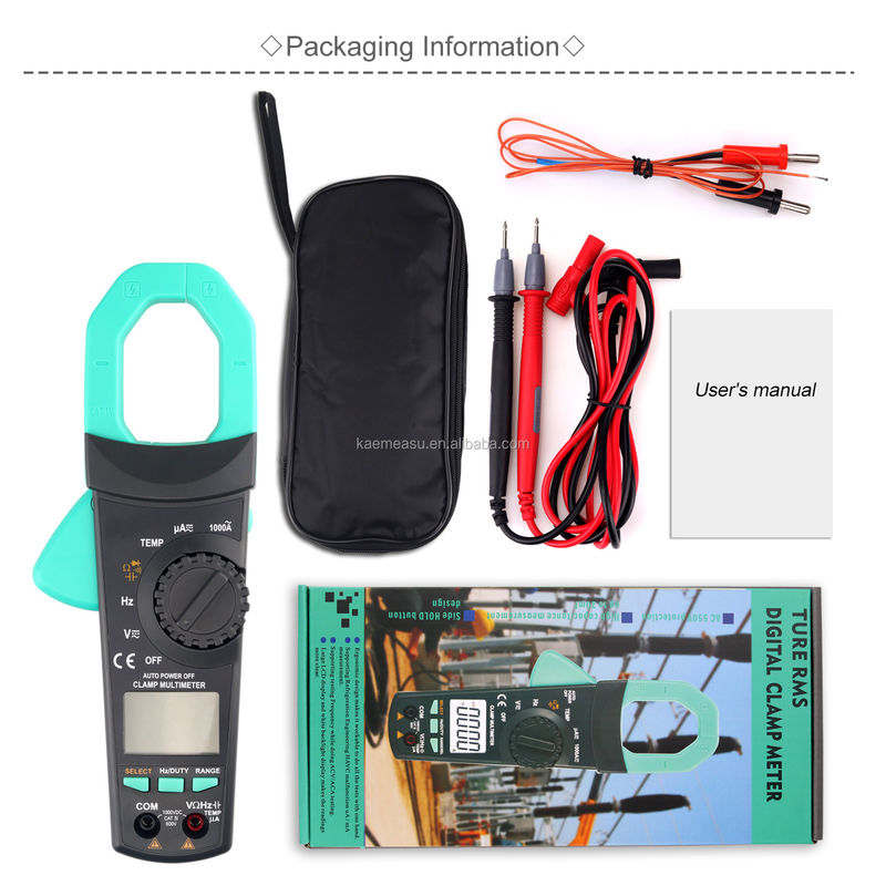 903 عداد المقبض 6000 العد الآلي Rnage Multimeter AC DC مقياس الجهد المستمر Buzzer 1000v Multimeters