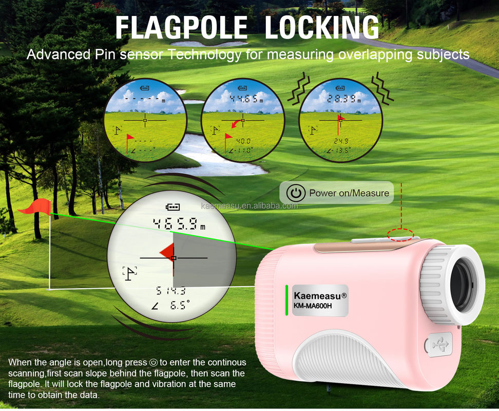 OEM 1000m Golf Slope Scope Laser Distance Meter Golf Laser Rangefinders اللون الوردي للأطفال والنساء