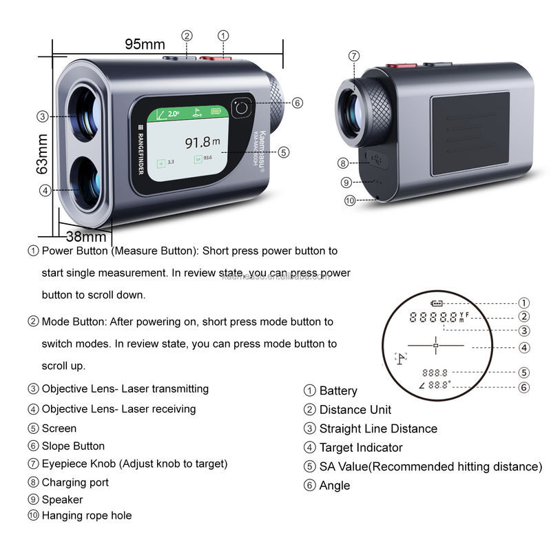 600m 5Star Laser Range Finder مقياس المسافة الرقمي جهاز قياس محمول استخدام الغولف