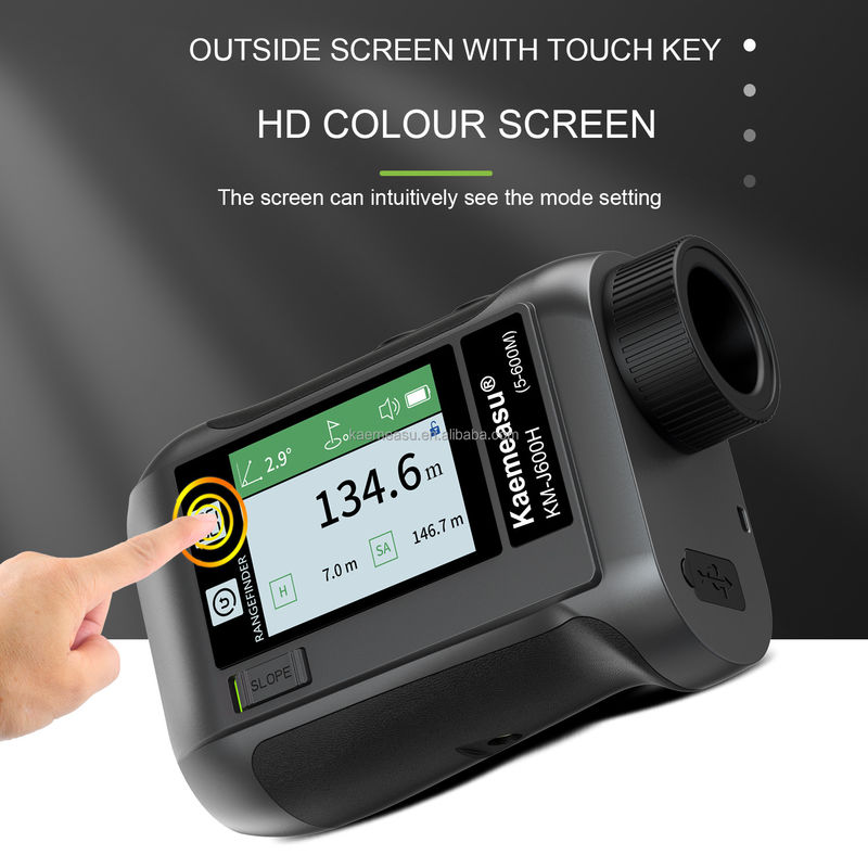 J شاشة LCD محسنة لعبة الغولف الرياضية ليزر مقياس المدى الأدوات البصرية الصيد Diastimeter التلسكوب الغولف الذكي
