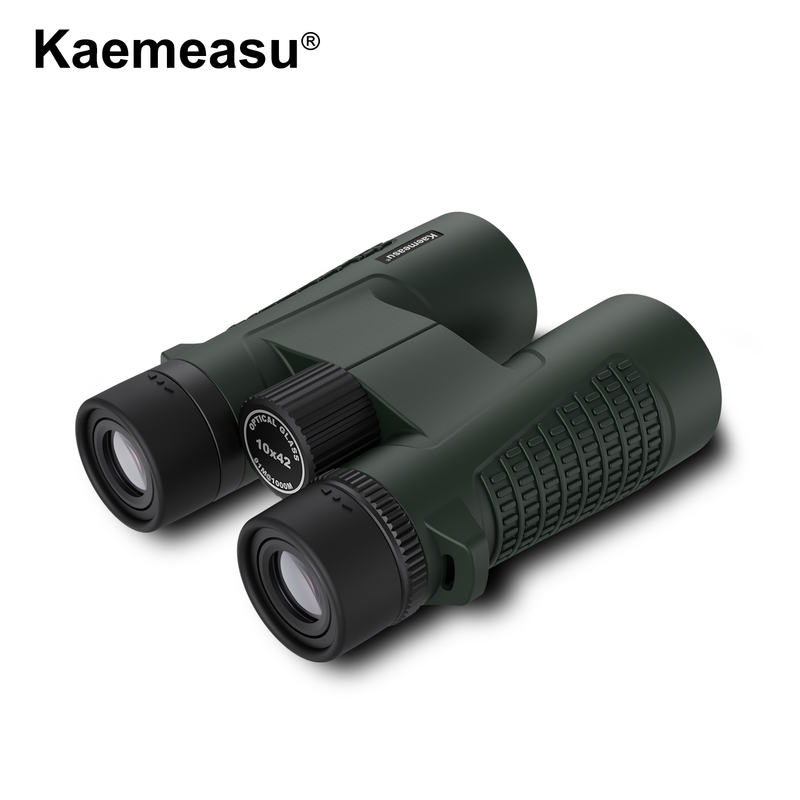 Kaemeasu C Model Green Color 10x42 HD المرايا النظرية المقاومة للماء للبالغين، المرايا النظرية لمراقبة الطيور والمشي لمسافات طويلة، البصريات مع بريزمة BAK4، جسم المقاوم للصدمات من سبيكة المغنيسيوم، رؤية واضحة وساطعة